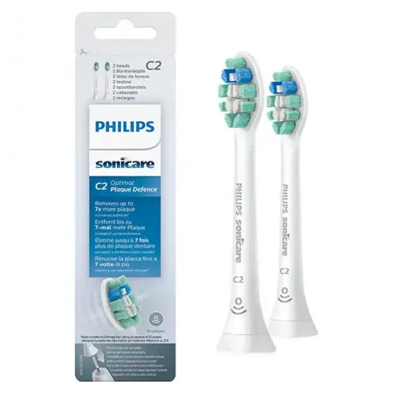НАСАДКА ДЛЯ ЭЛЕКТРИЧЕСКОЙ ЗУБНОЙ ЩЕТКИ PHILIPS SONICARE C2 OPTIMAL PLAQUE DEFENCE HX9022/10, БЕЛЫЙ