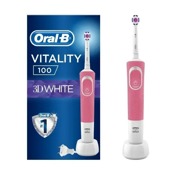 ЭЛЕКТРИЧЕСКАЯ ЗУБНАЯ ЩЕТКА ORAL-B VITALITY 100 CROSS ACTION, БЕЛЫЙ РОЗОВЫЙ