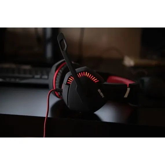 CASTI GAMING SVEN AP-U989MV, CU FIR, NEGRU/ROSU