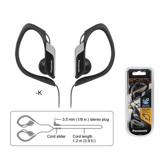 CASTI PANASONIC RP-HS34E, NEGRU