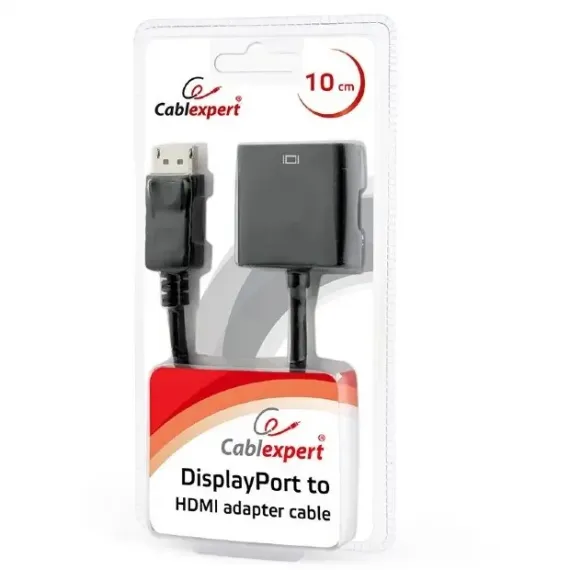 ВИДЕОАДАПТЕР CABLEXPERT AB-DPM-HDMIF-002, DISPLAYPORT (M) - HDMI (F), 0,1М, ЧЁРНЫЙ