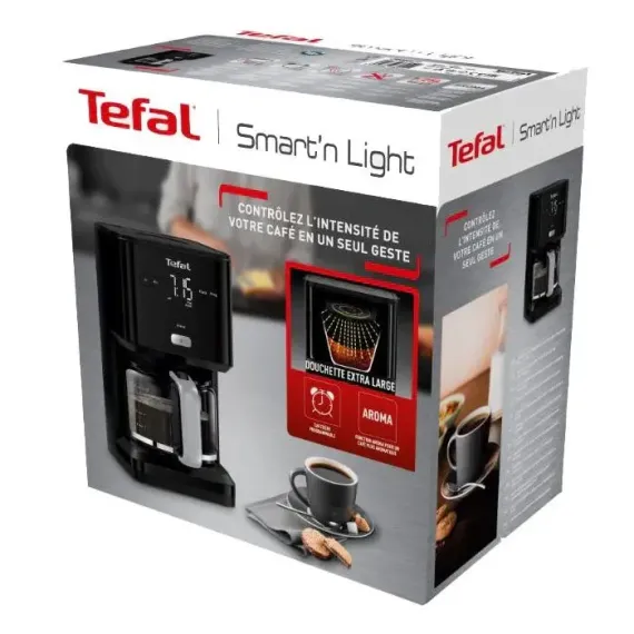 КАПЕЛЬНАЯ КОФЕВАРКА TEFAL SMART&LIGHT, 1000ВТ, ЧЁРНЫЙ