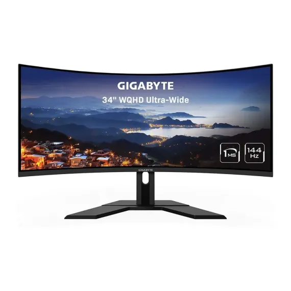 34" MONITOR GAMING GIGABYTE G34WQC, VA 3440X1440 WQHD, NEGRU