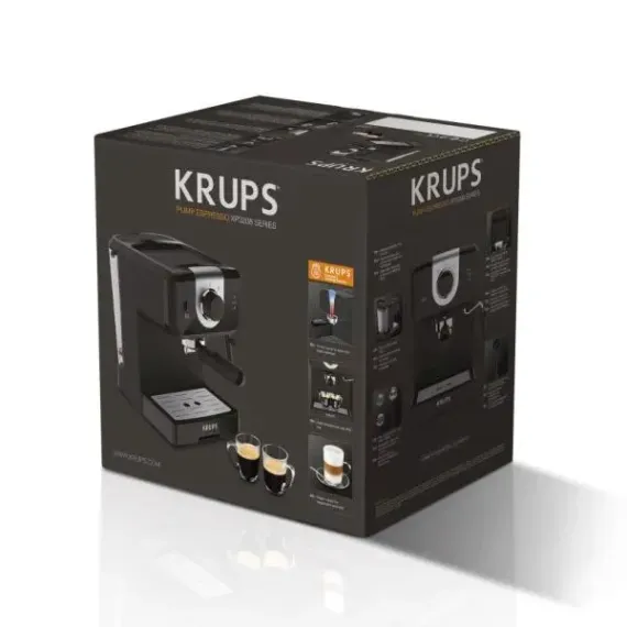 КОФЕВАРКА ЭСПРЕССО KRUPS XP320830, 1045ВТ, ЧЁРНЫЙ