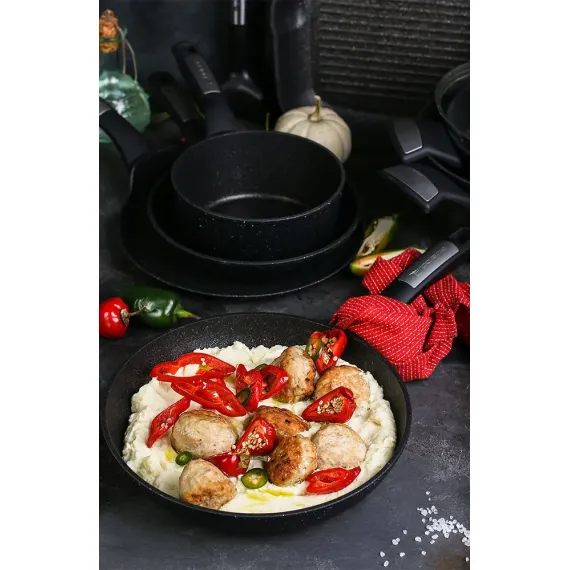 СКОВОРОДА POLARIS MONOLIT-20F, 20CM, ЧЁРНЫЙ