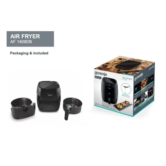 АЭРОГРИЛЬ GORENJE AF1409DB, ЧЁРНЫЙ