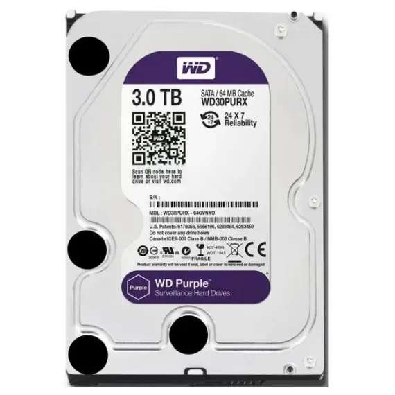 ЖЕСТКИЙ ДИСК WESTERN DIGITAL WD PURPLE, 3.5", 3 ТБ