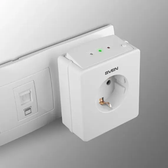 СЕТЕВОЙ ФИЛЬТР SVEN OVP-15P, 1 РОЗЕТОК, БЕЛЫЙ