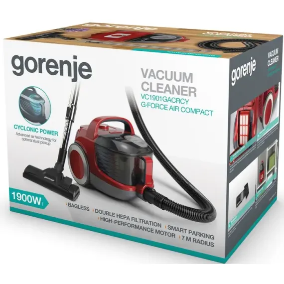 ТРАДИЦИОННЫЙ ПЫЛЕСОС GORENJE VC1901GACRCY, КРАСНЫЙ