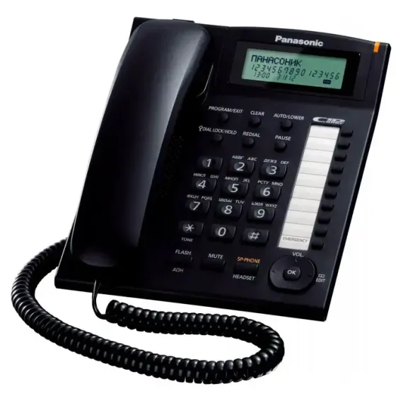 TELEFON CU FIR PANASONIC KX-TS2388, NEGRU