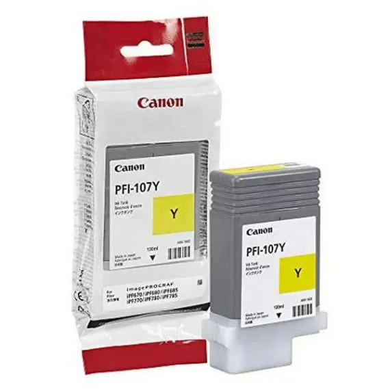 КАРТРИДЖ ЧЕРНИЛЬНЫЙ CANON PFI-107, 6708B001, ЖЕЛТЫЙ