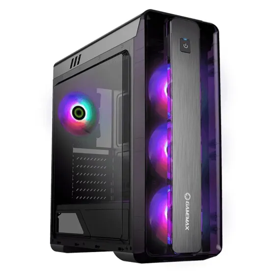 CARCASA PC GAMEMAX MOONLIGHT FRGB, MIDI-TOWER, ATX, NEGRU