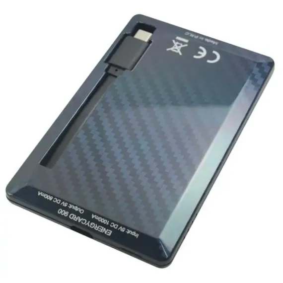 ACUMULATOR EXTERN TUNCMATIK ENERGYCARD 900 MICRO USB, 900MAH, NEGRU