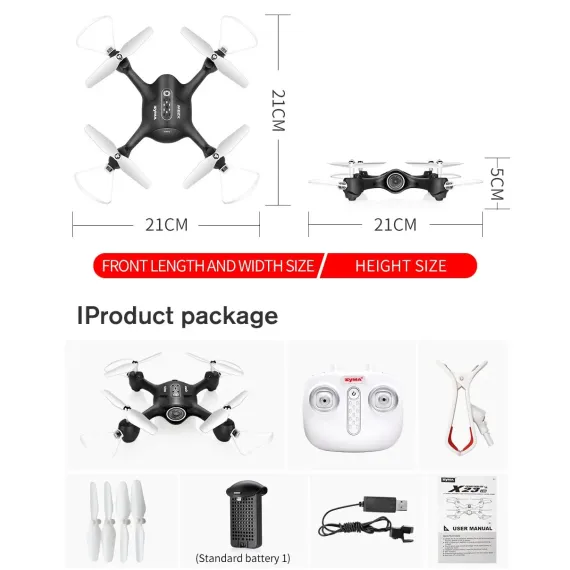 DRONA SYMA X23W, NEGRU