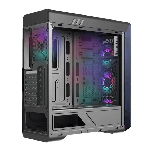 CARCASA PC GAMEMAX MOONLIGHT FRGB, MIDI-TOWER, ATX, NEGRU