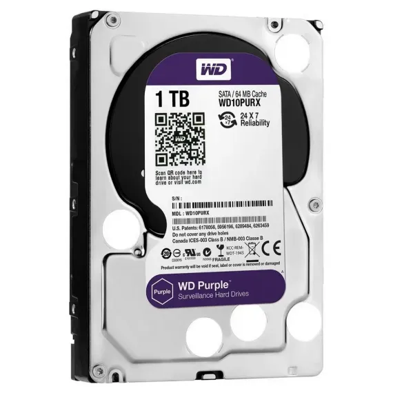 ЖЕСТКИЙ ДИСК WESTERN DIGITAL WD PURPLE, 3.5", 1 ТБ