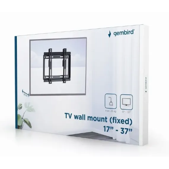 SUPORT FIXAT PE PERETE GEMBIRD WM-37F-01, NEGRU