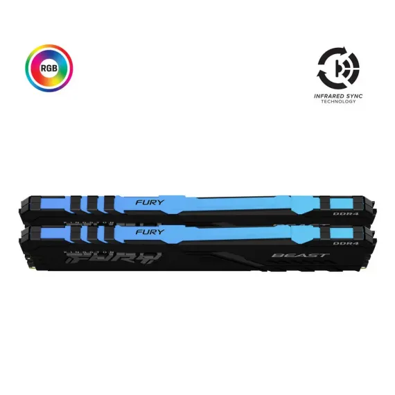 ОПЕРАТИВНАЯ ПАМЯТЬ KINGSTON FURY BEAST RGB, DDR4 SDRAM, 3200 МГЦ, 32ГБ, KF432C16BB1AK2/32