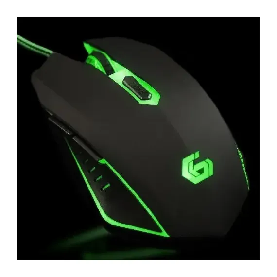 ИГРОВАЯ МЫШЬ GEMBIRD MUSG-001-G, ЧЕРНЫЙ/ЗЕЛЕНЫЙ
