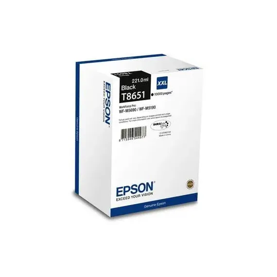 КАРТРИДЖ ЧЕРНИЛЬНЫЙ EPSON T8651 DURABRITE ULTRA, 221МЛ, ЧЕРНЫЙ