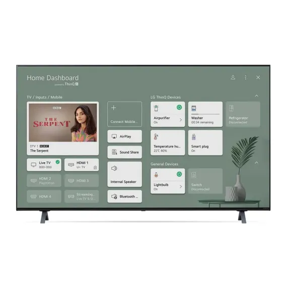 55" LED SMART TV LG 55NANO756PA, 3840X2160 4K UHD, WEBOS, NEGRU