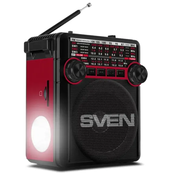 RADIO PORTABIL SVEN SRP-355, NEGRU/ROSU
