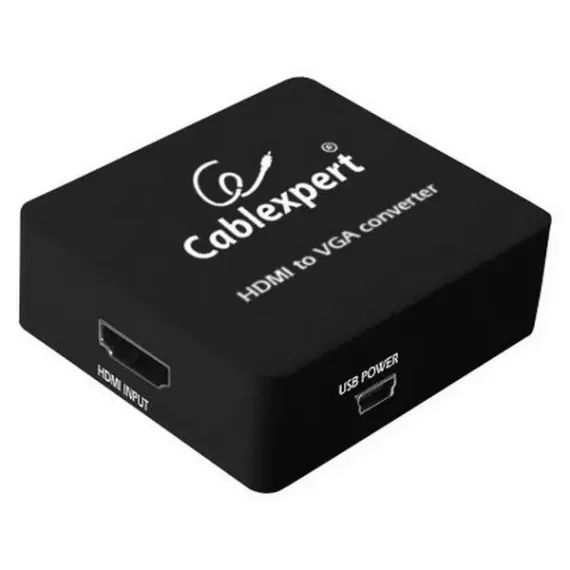 CONVERTOR VIDEO/AUDIO CABLEXPERT DSC-HDMI-VGA-001,  - VGA D-SUB + 3.5 MM JACK, NEGRU