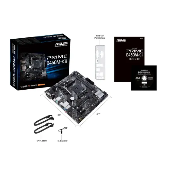 PLACA DE BAZA ASUS PRIME B450M-K II, AM4, AMD B450, MICRO-ATX