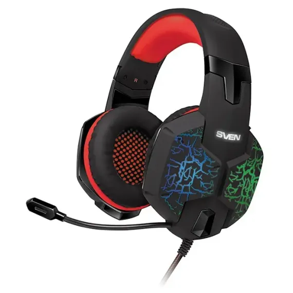 CASTI GAMING SVEN AP-U988MV, CU FIR, NEGRU/ROSU