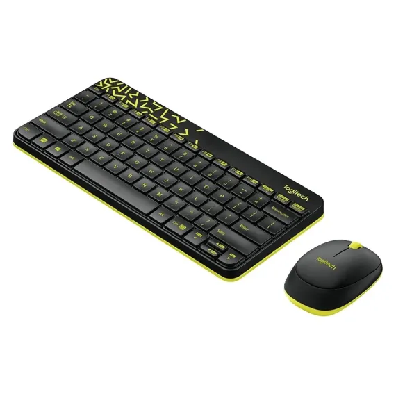 SET TASTATURA + MOUSE LOGITECH MK240, FARA FIR, NEGRU/GALBEN