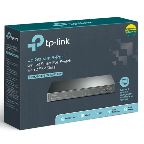 POE КОММУТАТОР TP-LINK T1500G-10PS, 8X IEEE 802.3AF