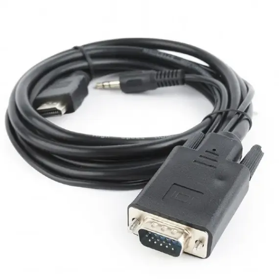 CABLU VIDEO CABLEXPERT A-HDMI-VGA-03-6, HDMI (M) - VGA D-SUB + 3.5 MM JACK, 1,8M, NEGRU