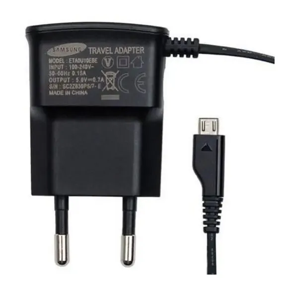 ЗАРЯДНОЕ УСТРОЙСТВО SAMSUNG TRAVEL CHARGER MICROUSB, 5ВТ, ЧЁРНЫЙ