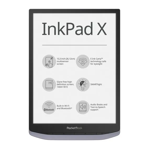 ЭЛЕКТРОННАЯ КНИГА POCKETBOOK INKPAD X, METALLIC GREY