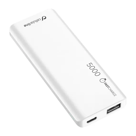 ACUMULATOR EXTERN CELLULARLINE FREEPOWER SLIM 5000, 5MAH, ALB