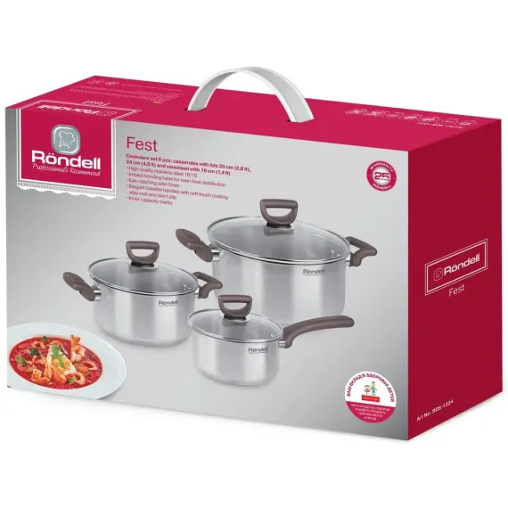 UN SET DE VASE RONDELL RDS-1324, 4,8L, OTEL INOXIDABIL