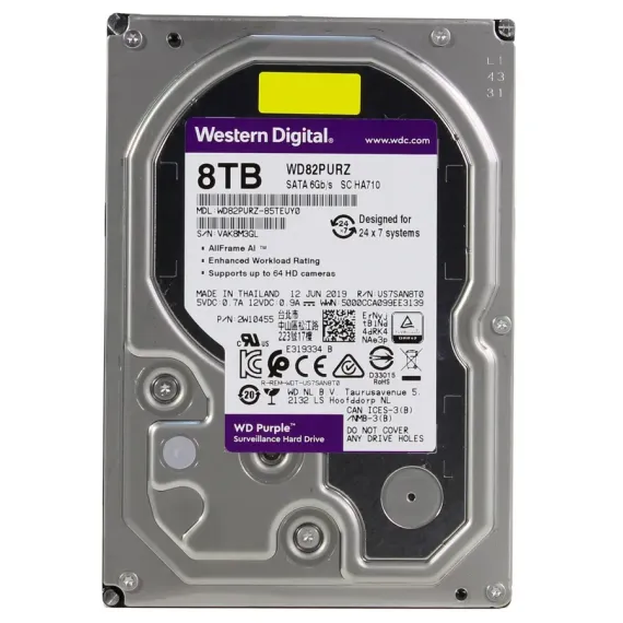 ЖЕСТКИЙ ДИСК WESTERN DIGITAL WD PURPLE, 3.5",  8 TB