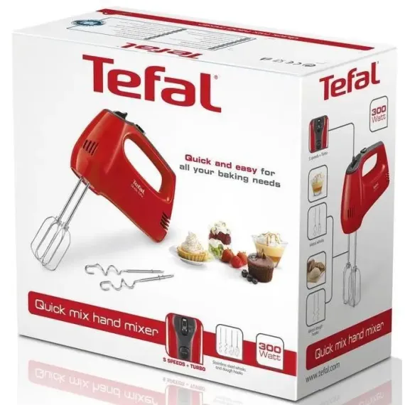 МИКСЕР РУЧНОЙ TEFAL QUICK MIX, КРАСНЫЙ