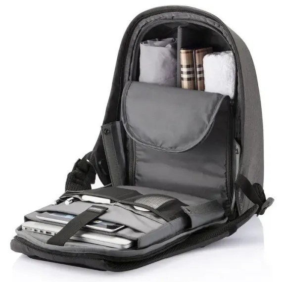 RUCSAC PENTRU LAPTOP BOBBY PRO, 15.6", PIELE ARTIFICIALA, NEGRU