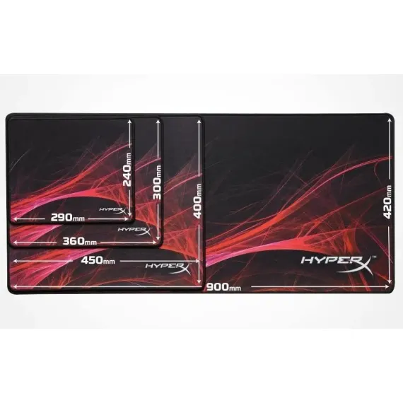 MOUSE PAD PENTRU JOCURI HYPERX FURY S PRO SPEED EDITION, EXTRA LARGE, NEGRU/ROSU