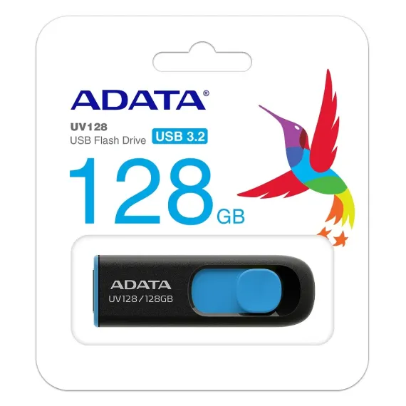MEMORIE USB ADATA UV128, 128GB, NEGRU/ALBASTRU
