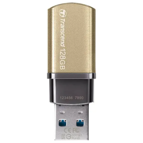 USB FLASH НАКОПИТЕЛЬ TRANSCEND JETFLASH 820, 128ГБ, ЗОЛОТИСТЫЙ