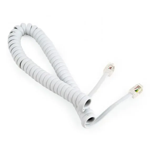 CABLU SPIRALAT AL RECEPTORULUI TELEFONIC CABLEXPERT TC4P4CS-2M, ALB