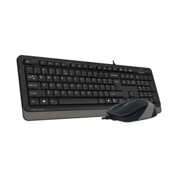 SET TASTATURA + MOUSE A4TECH F1010, CU FIR, NEGRU/GRI