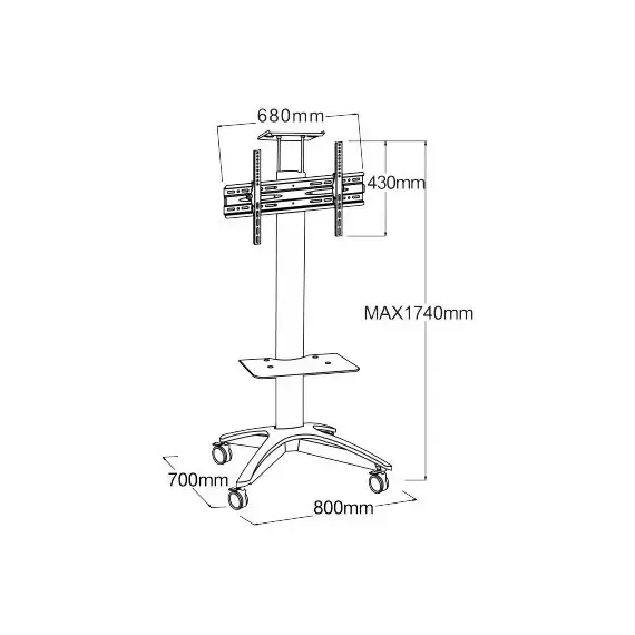 МОБИЛЬНАЯ СТОЙКА ДЛЯ ТЕЛЕВИЗОРА CHARMOUNT CT-FTVS-T17, БЕЛЫЙ