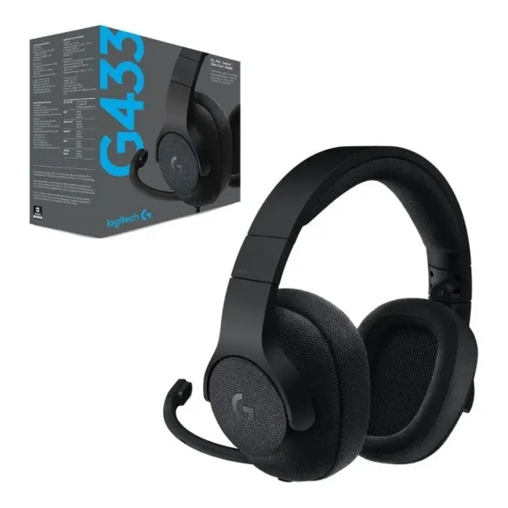 CASTI GAMING LOGITECH G433, FARA FIR/CU FIR, NEGRU