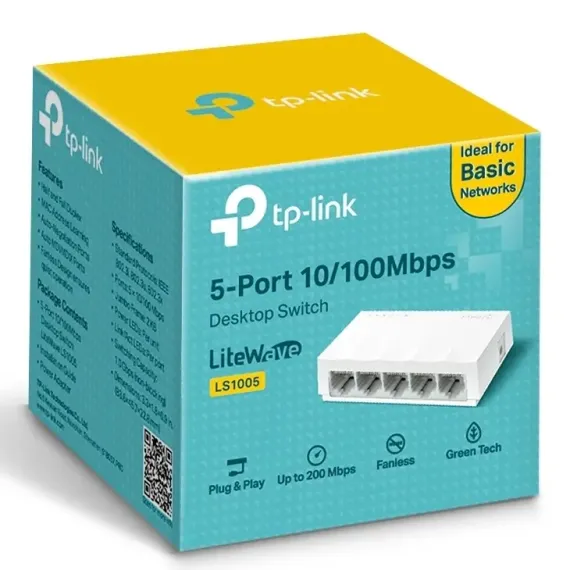 СЕТЕВОЙ КОММУТАТОР TP-LINK LS1005, 5X 10/100 МБИТ/С
