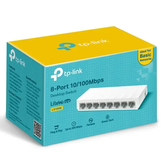 СЕТЕВОЙ КОММУТАТОР TP-LINK LS1008, 8X 10/100 МБИТ/С