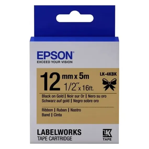 CARTUS DE BANDA EPSON LK-4KBK, 12 MM X 5 M