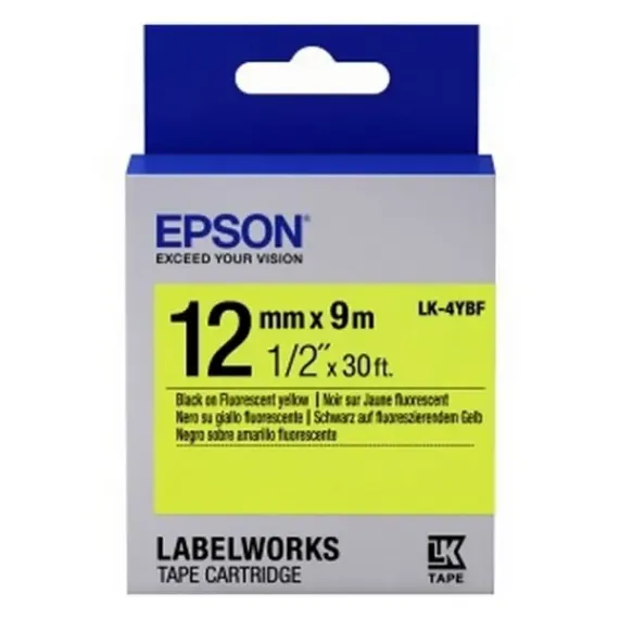 CARTUS DE BANDA EPSON LK-4YBF, 12 MM X 9 M